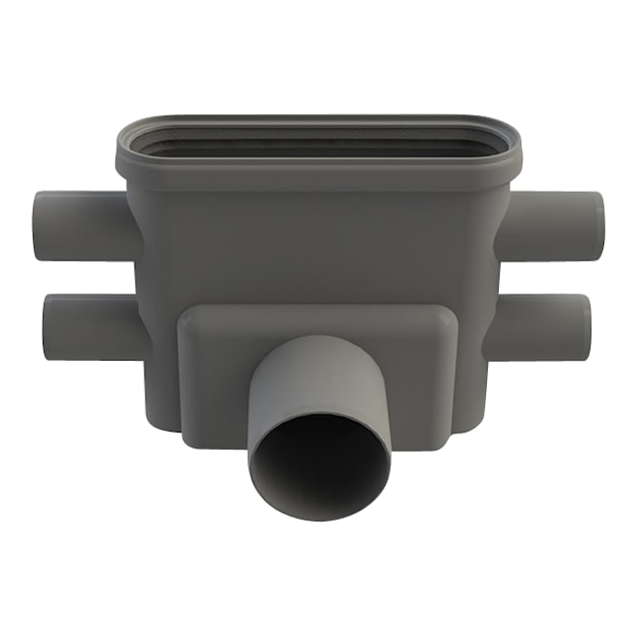 Unidrain 75 mm rendeudløb med vandlås og studs, vandret