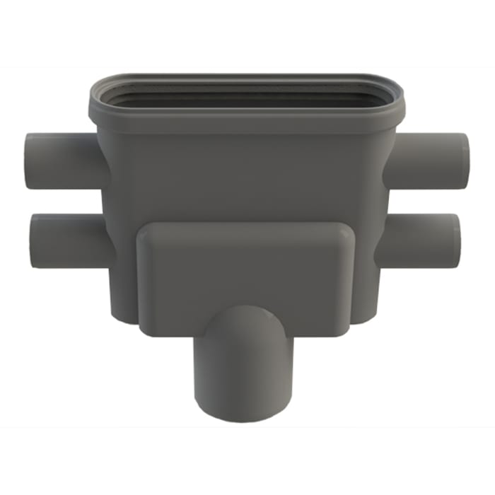 Unidrain 75 mm rendeudløb med vandlås og studs, lodret