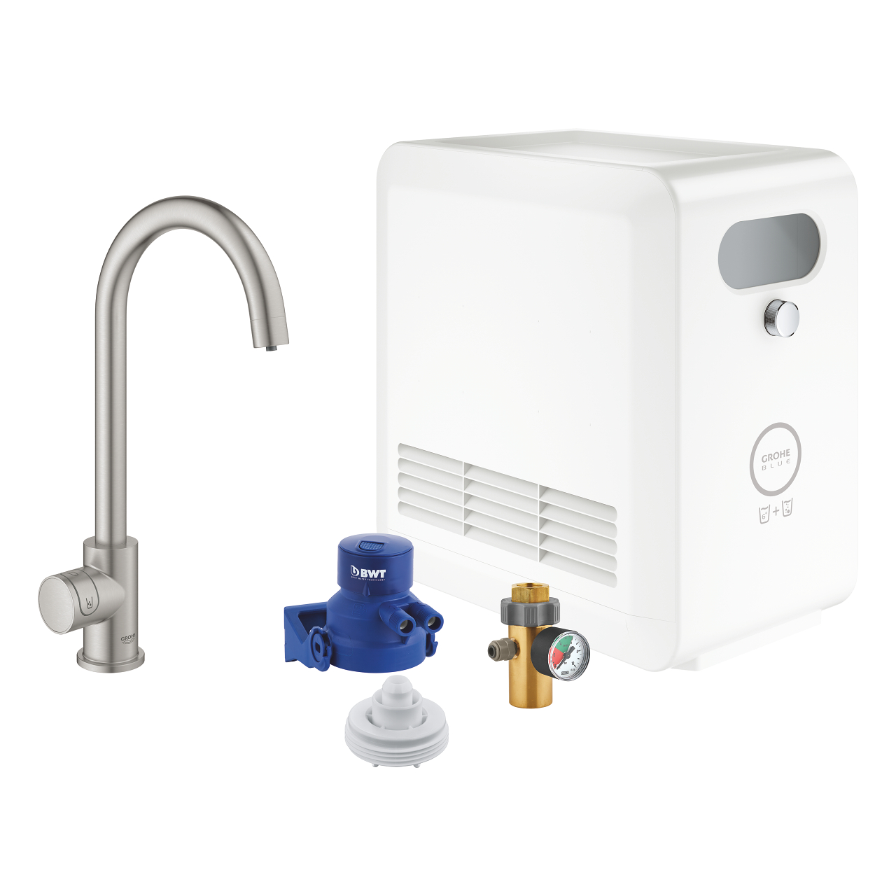 GROHE Blue Professional Mono armatur, C-tud starter kit Supersteel