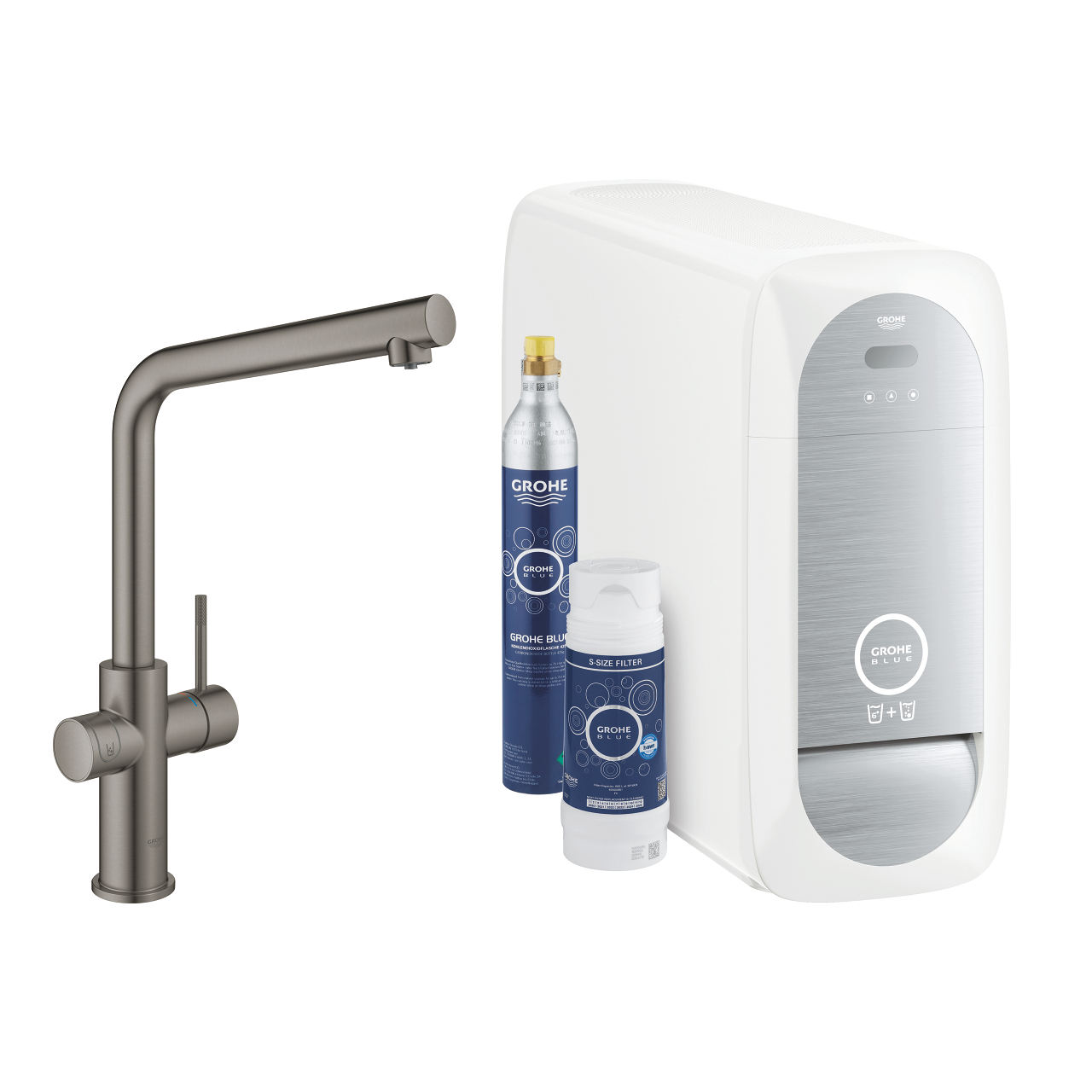 GROHE Blue Home køkkenarmatur L-tud. Børstet Hard Graphite