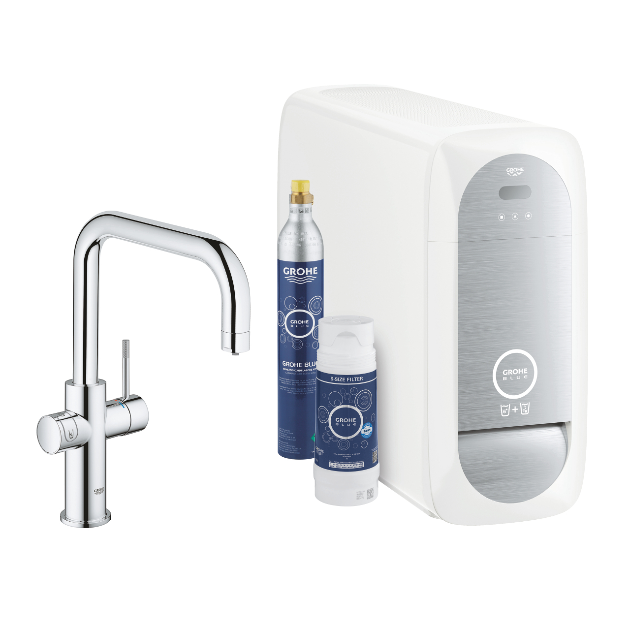 GROHE Blue Home Køkkenarmatur med køler starter kit. U-tud. Krom