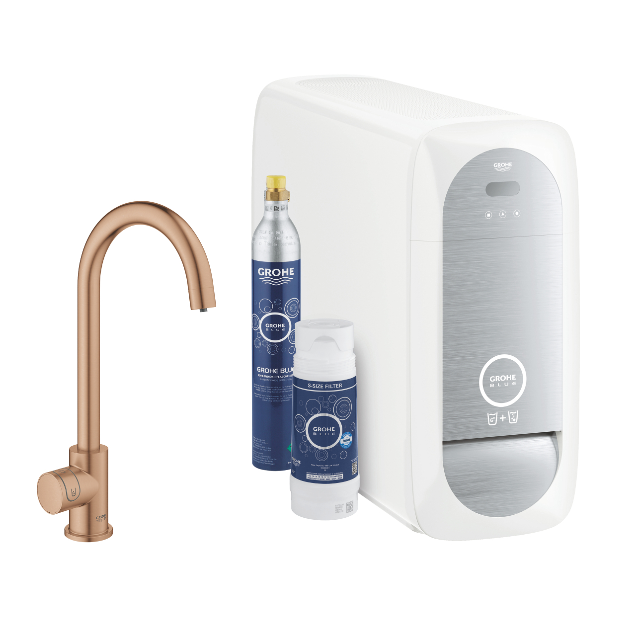 GROHE Blue Home Mono køkkenarmatur C-tud. Børstet Warm Sunset