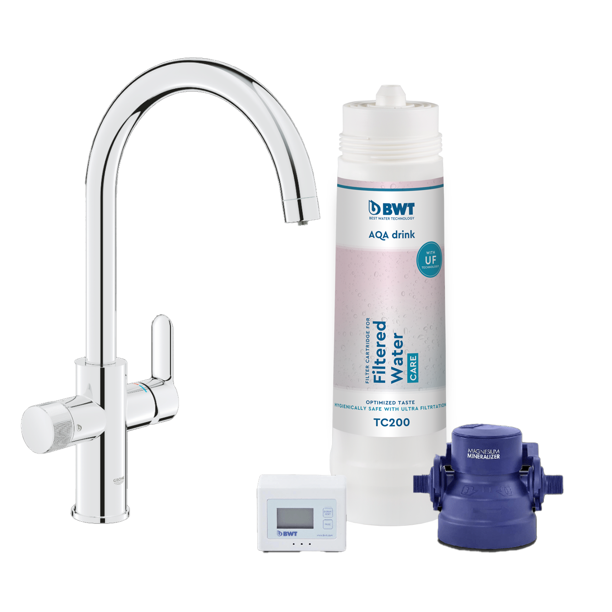 BWT Grohe Pure startpakke inkl. bakterie- og aktivt kulfilter