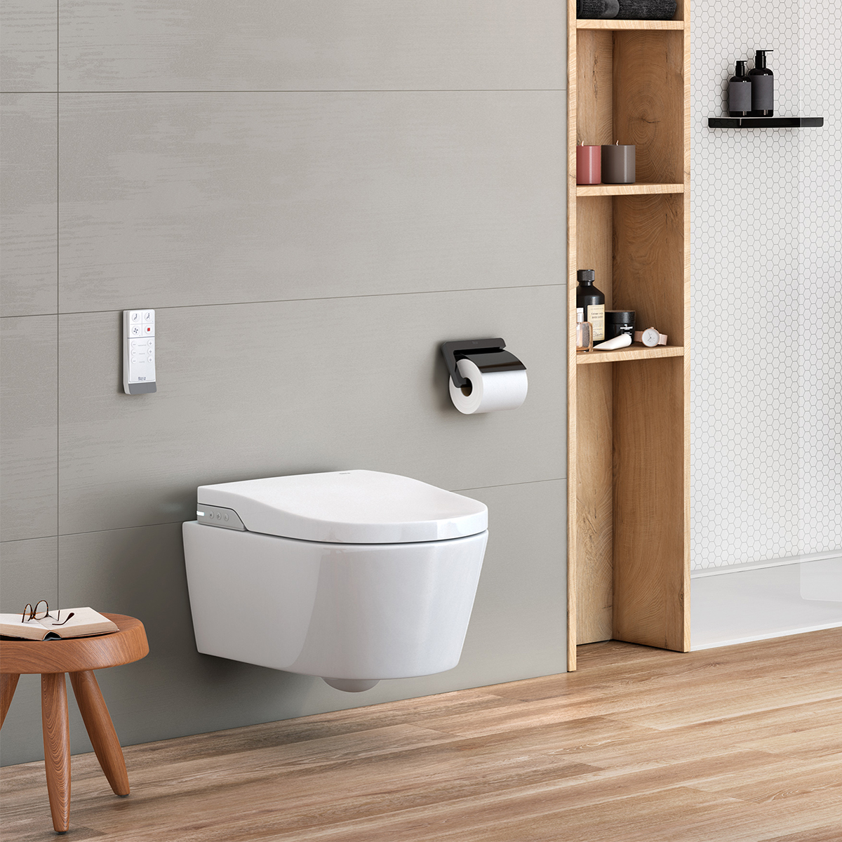 Roca Inspira væghængt douchetoilet m/integreret cister - Hvid