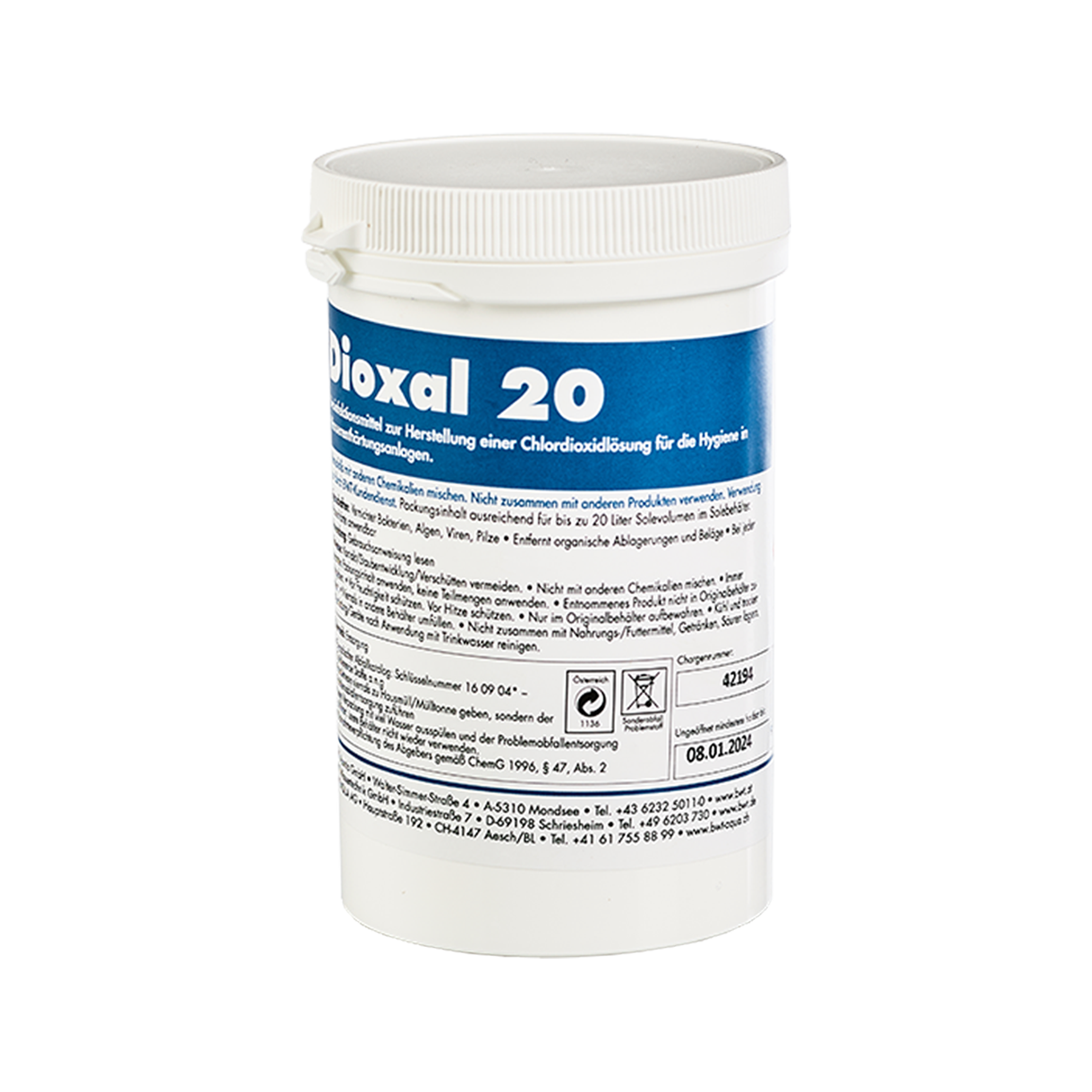 BWT Dioxal 20 desinfektionspulver (til blødgøringsanlæg)