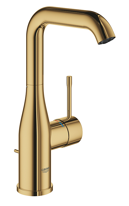 GROHE Essence M-size håndvaskarmatur med bundventil - Messing inspireret farve poleret cool sunrise