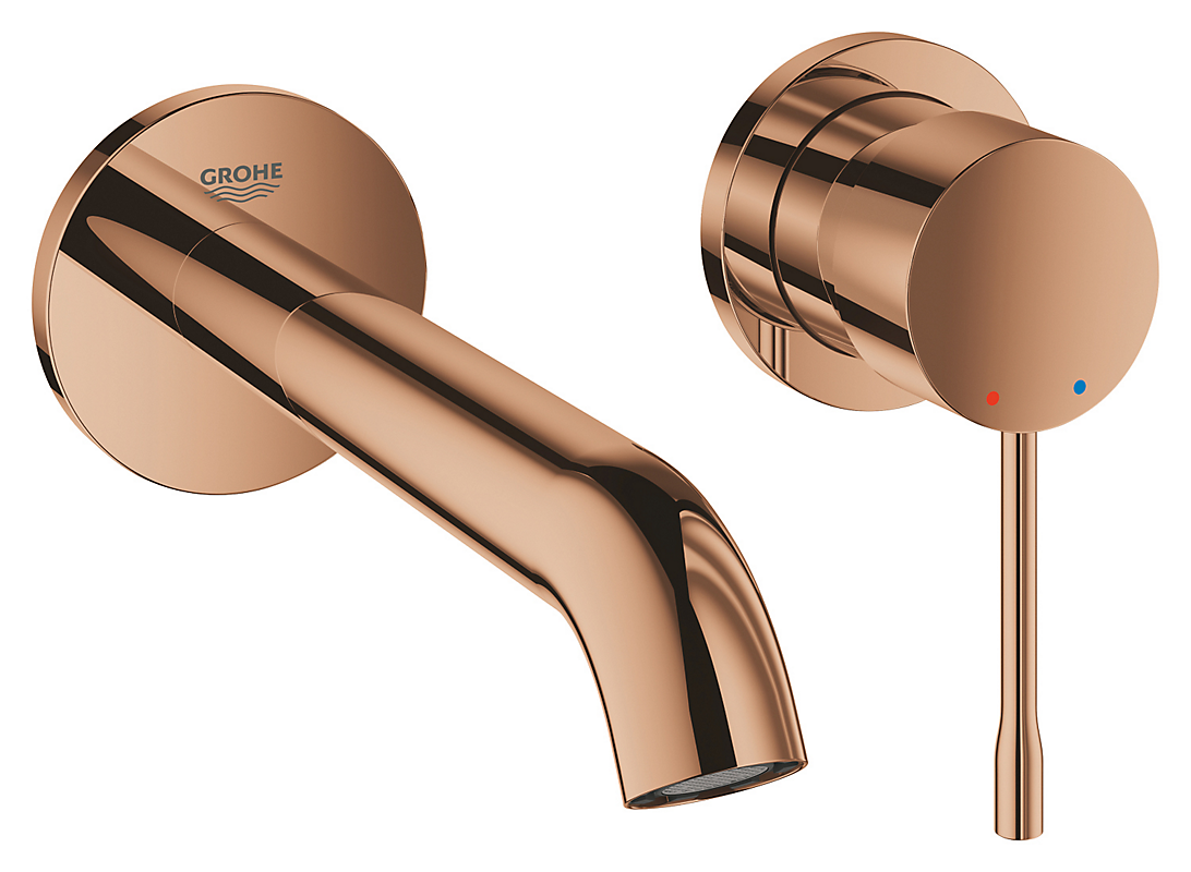 GROHE Essence new håndvaskarmatur 1/2/183mm tud til vægmontage. Poleret warm sunset
