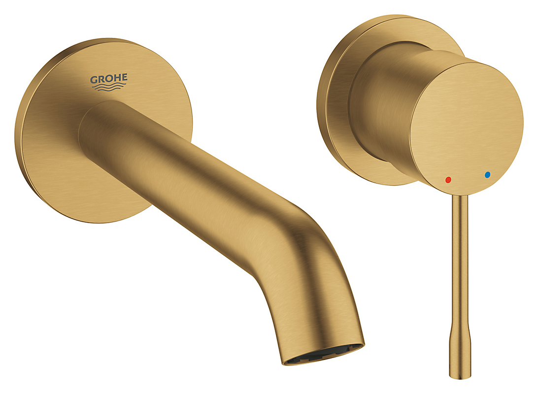 GROHE Essence new håndvaskarmatur 1/2/183mm tud til vægmontage. Børstet Cool