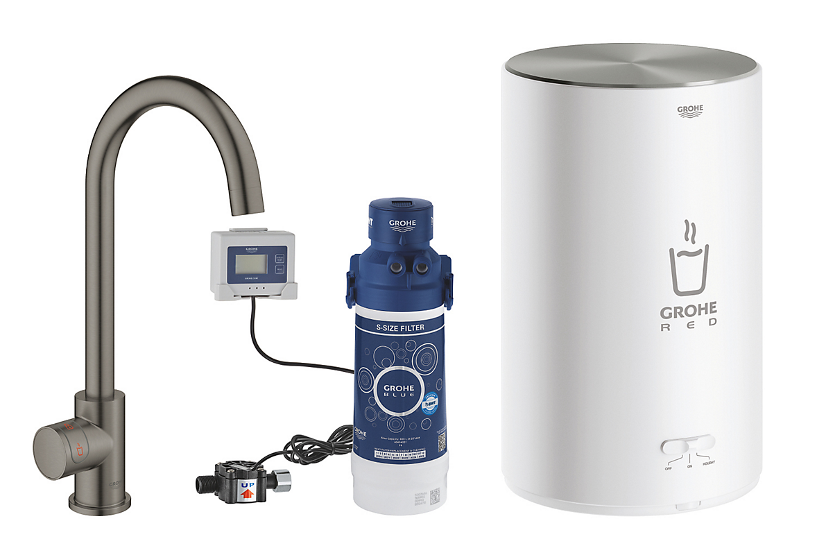 GROHE Red II Mono Arnatur & kedel C-tud boiler M EU. Børstet hard graphite