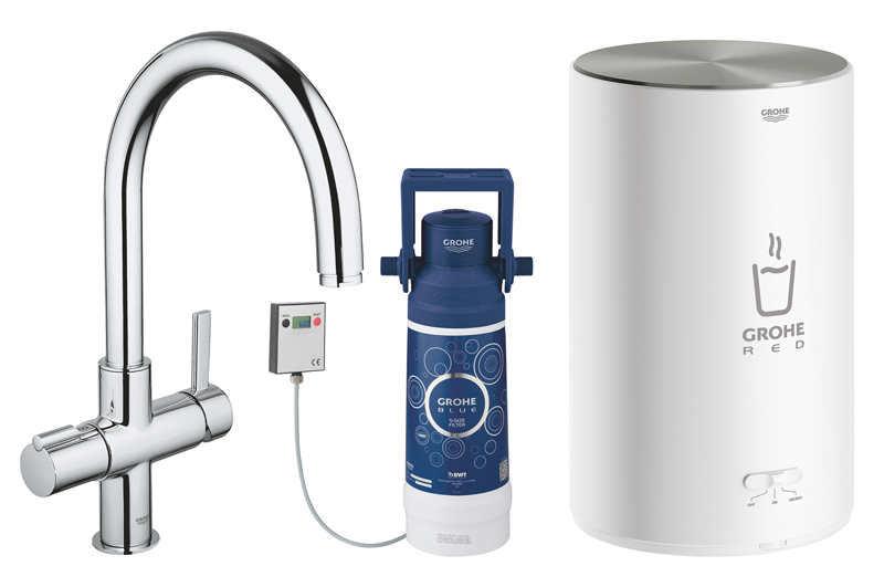 GROHE Red II køkkenarmatur med C-tud, kedel i størrelse medium. Krom