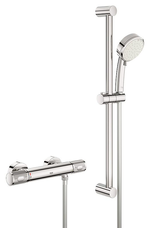 GROHE Grohtherm 1000 Performance termostatarmatur & brusesæt ø100mm krom