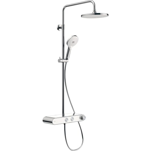 Duravit termostatisk Shower System med hylde, Krom|Hvid højglans