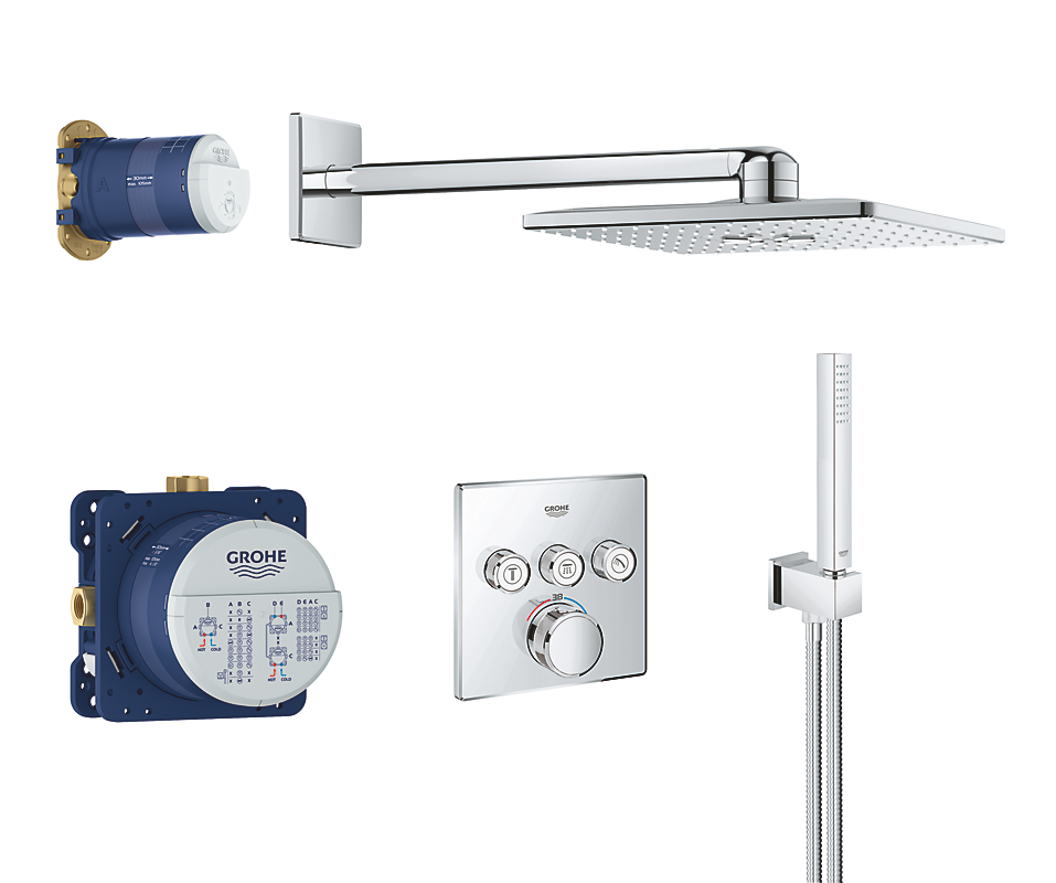 GROHE Grohtherm SmartControl brusesæt med Rainshower SmartActive 310 Cube