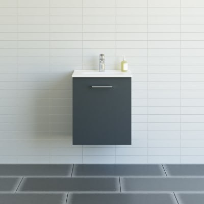 Dansani Mido+ møbelsæt 51 cm, grå mat med Amber Mini vask (højre)