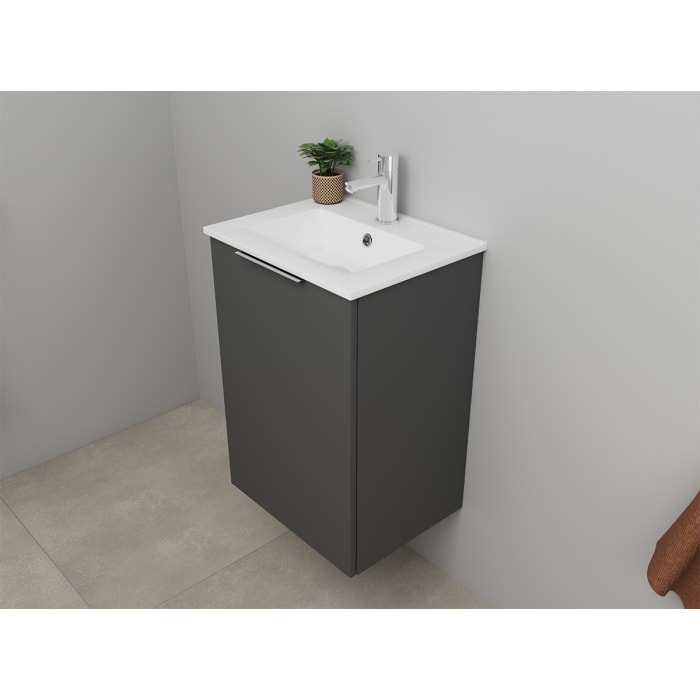 Sanibell Online usamlet møbelsæt 46x36cm mat antracit med 1 låge