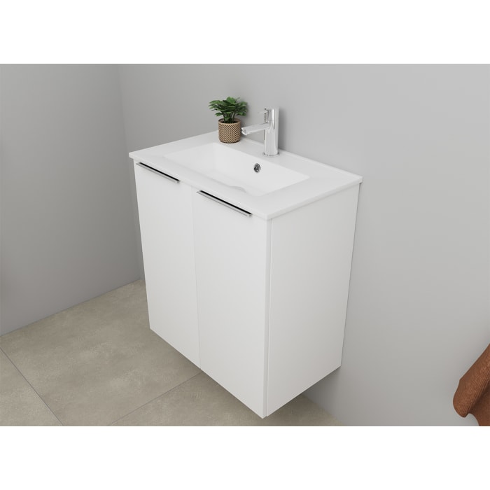 Sanibell Online usamlet møbelsæt 61x36cm mathvid med 2 låger
