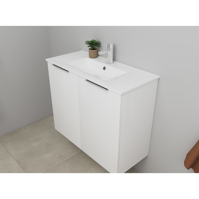 Sanibell Online usamlet møbelsæt 81x36cm hvid højglans 2 låger