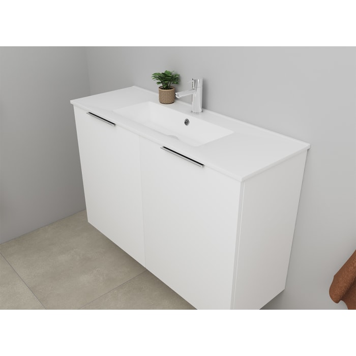 Sanibell Online usamlet møbelsæt 101x36cm mathvid med 2 låger