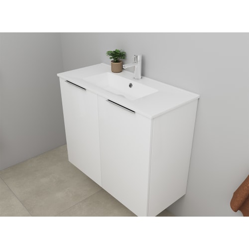 Sanibell Online møbelsæt 81x36cm hvid højglans med 2 låger