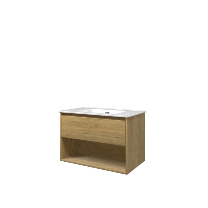 Sanibell Proline møbelsæt 80 x 46 cm, 1 skuffe, og åben hylde. Ideal eg