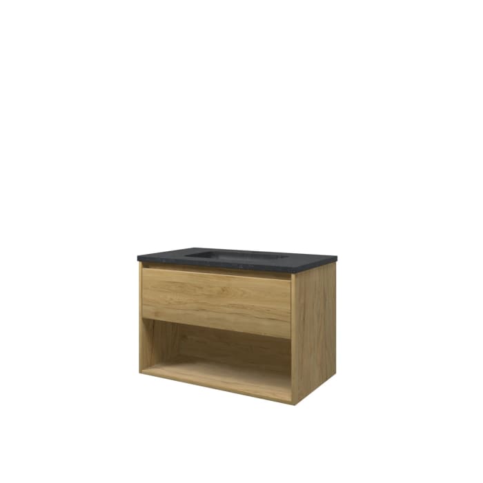 Sanibell Proline møbelsæt 80 x 46 cm, 1 skuffe, og åben hylde. Ideal eg