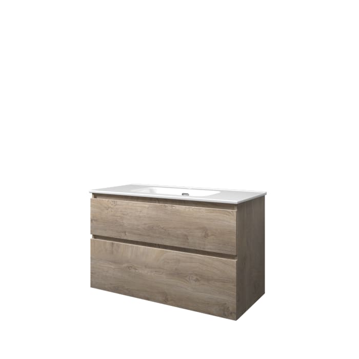 Sanibell Proline møbelsæt 100x46cm rå eg 2 softclose skuffer