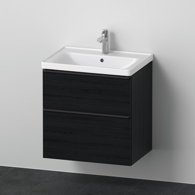 Duravit D-Neo sæt (skab+vask), sort eg, 2-skuffer, 650 mm