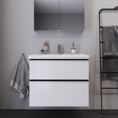 Duravit D-Neo sæt (skab+vask), hvid højglans, 2-skuffer, 800 mm
