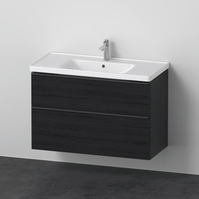 Duravit D-Neo sæt (skab+vask), sort eg, 2-skuffer, 1000 mm