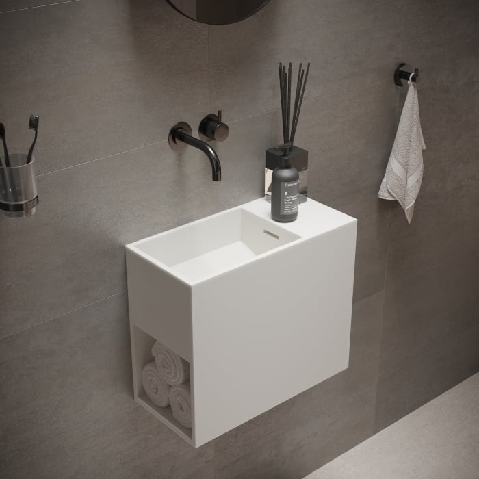 Ideavit solidwash håndvask 45x22cm uden hanehul med overløb