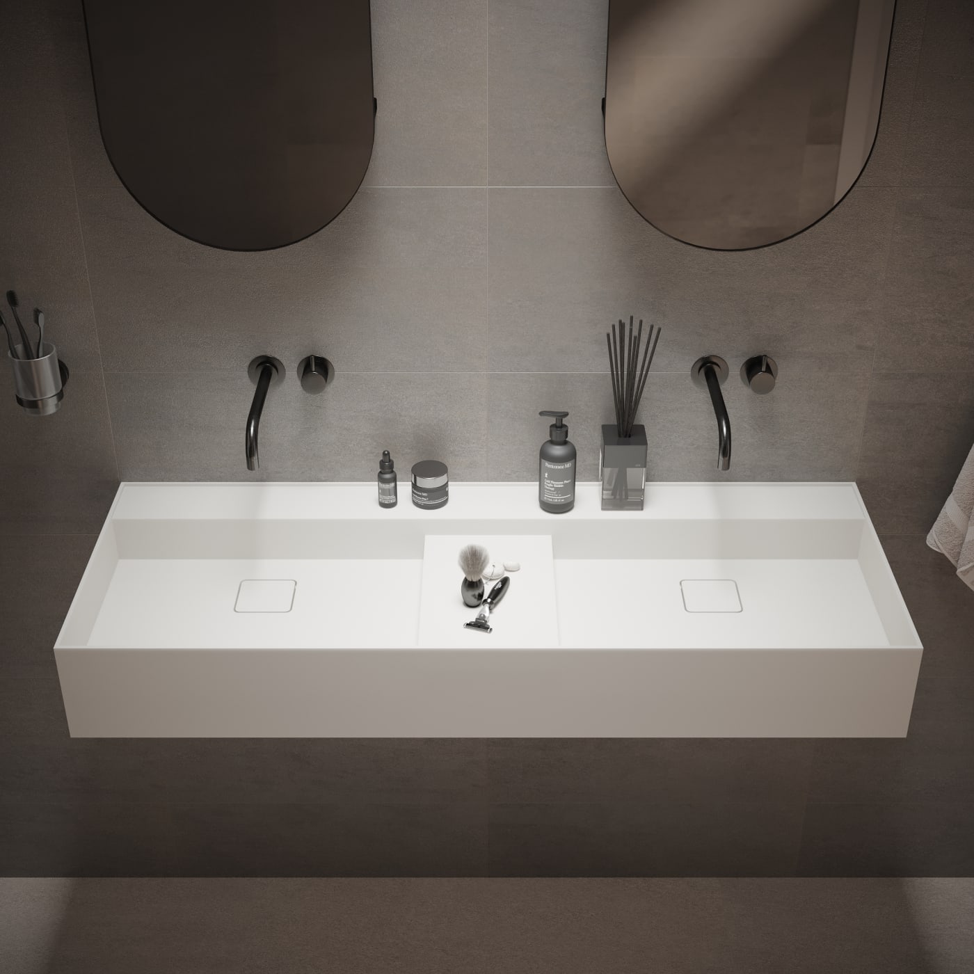 Ideavit solidbliss-120D håndvask 120x45 uden hanehul og overløb