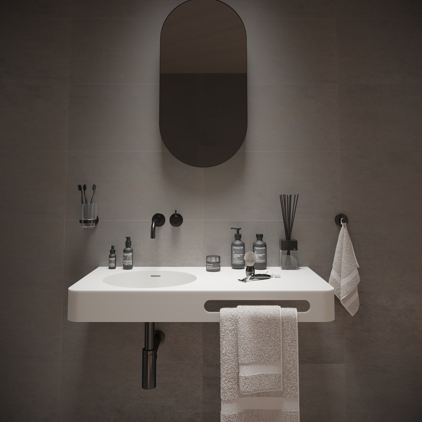 Ideavit solidbrio-90 håndvask 90x48cm uden hanehul med overløb