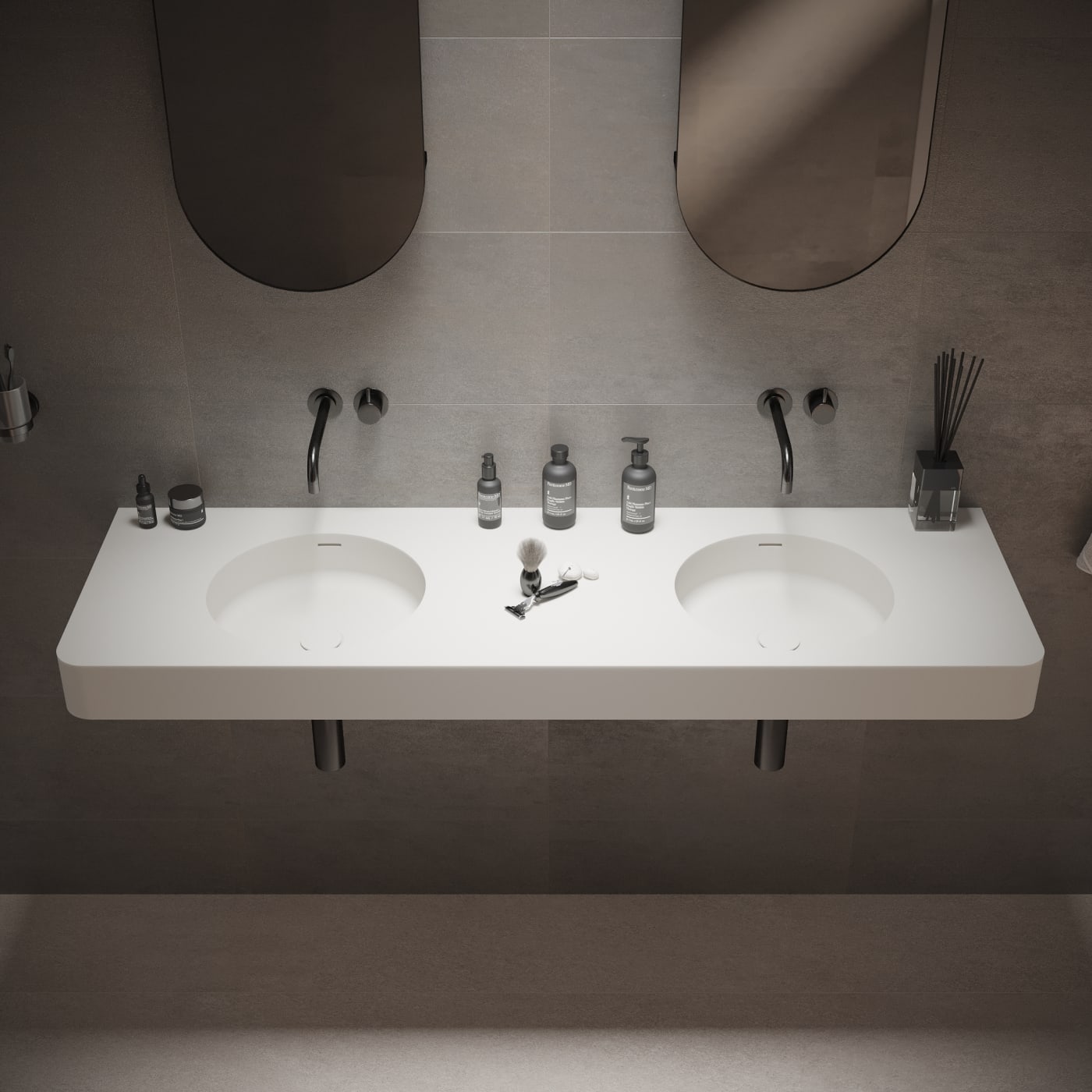 Ideavit solidbrio-150 håndvask 150x48cm uden hanehul med overløb