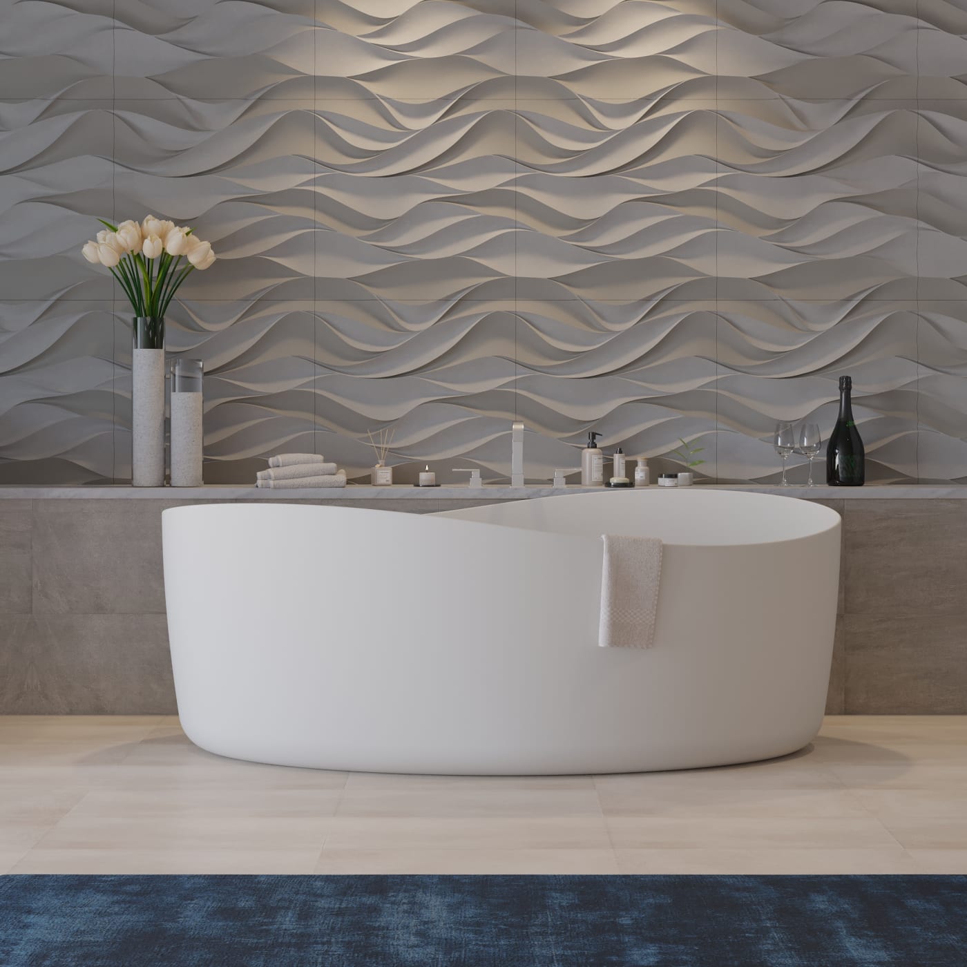 Ideavit solidharmony fritstående solid surface badekar 175x100cm