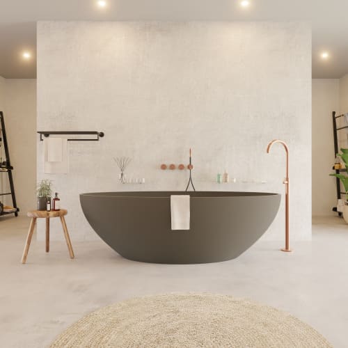 Ideavit solidellipse fritstående solid surface badekar 180x88cm