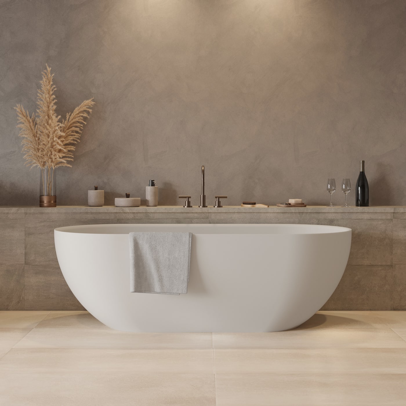 Ideavit solidera fritstående solid surface badekar 170x80cm mathvid