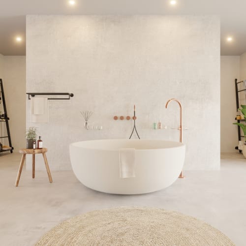 Ideavit solidround fritstående solid surface badekar 135cm