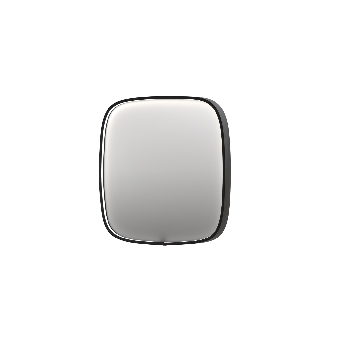 Sanibell SP31 Spejl 80x80cm børstet metal sort aluramme