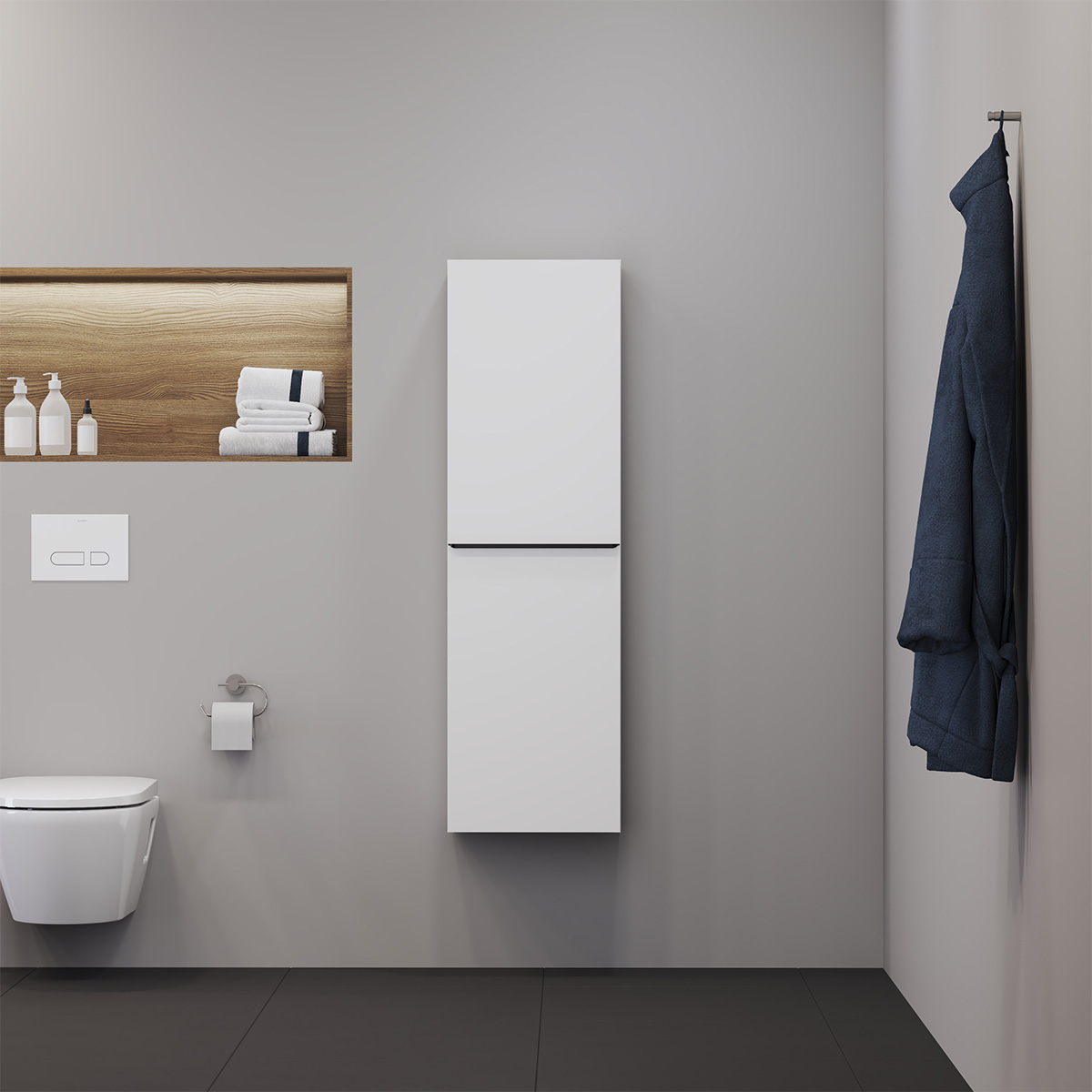 Duravit D-Neo halvhøjskab, mat hvid, 400x240x1320 mm