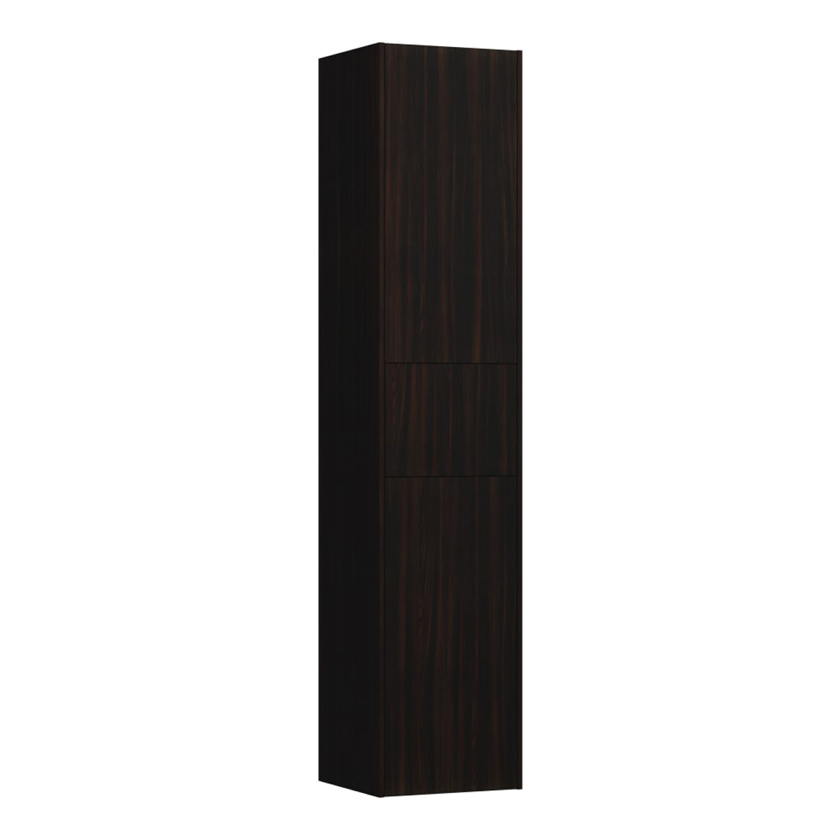 Laufen Base højskab med 2 låger og en skuffe, højrehængslet. Mørk elm 165x35x33,6cm