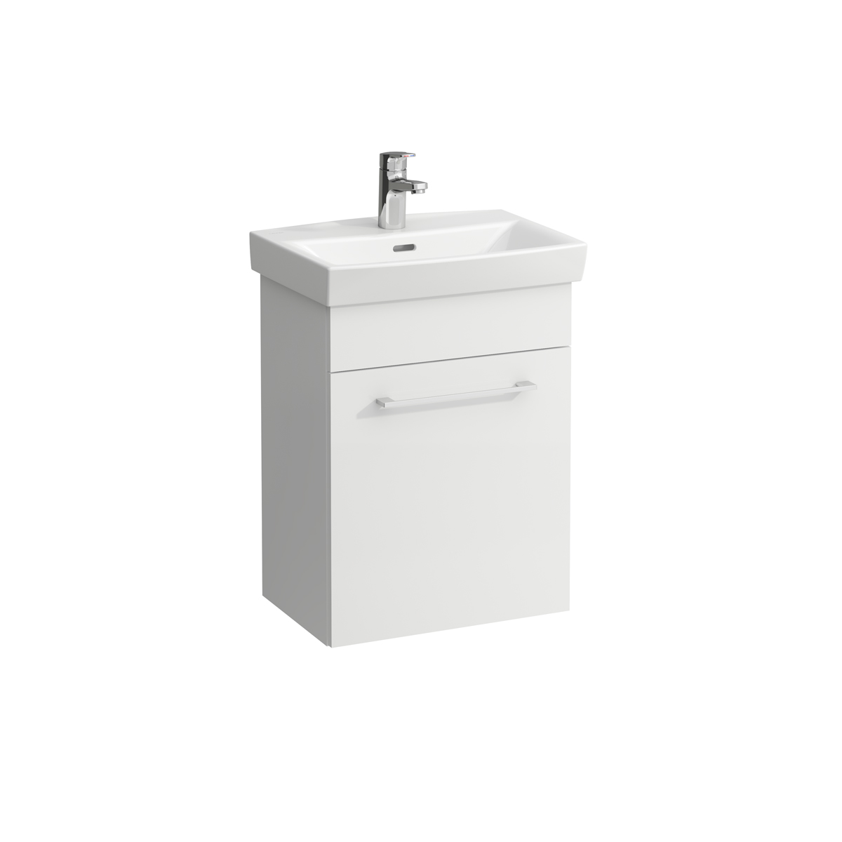 Laufen PRO-N møbelpakke med 1 låge. inkl. vask. 50 cm, hvid. Højrehængt låge