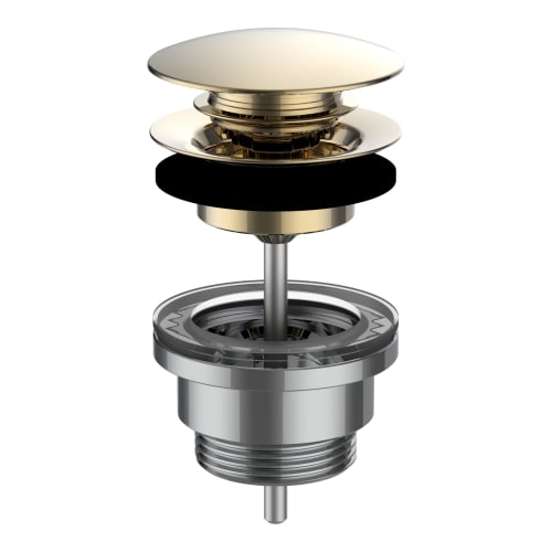LAUFEN bundventil, 1 1/4" x 63 mm - Poleret guld