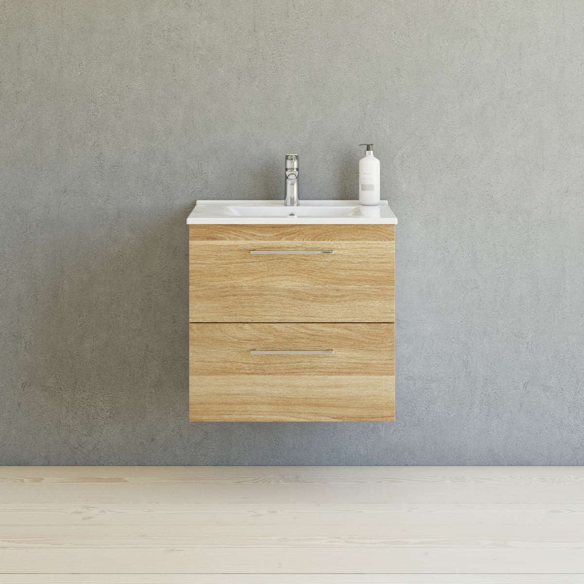 Dansani Mido+ møbelsæt 61 cm, varm eg med Amber vask