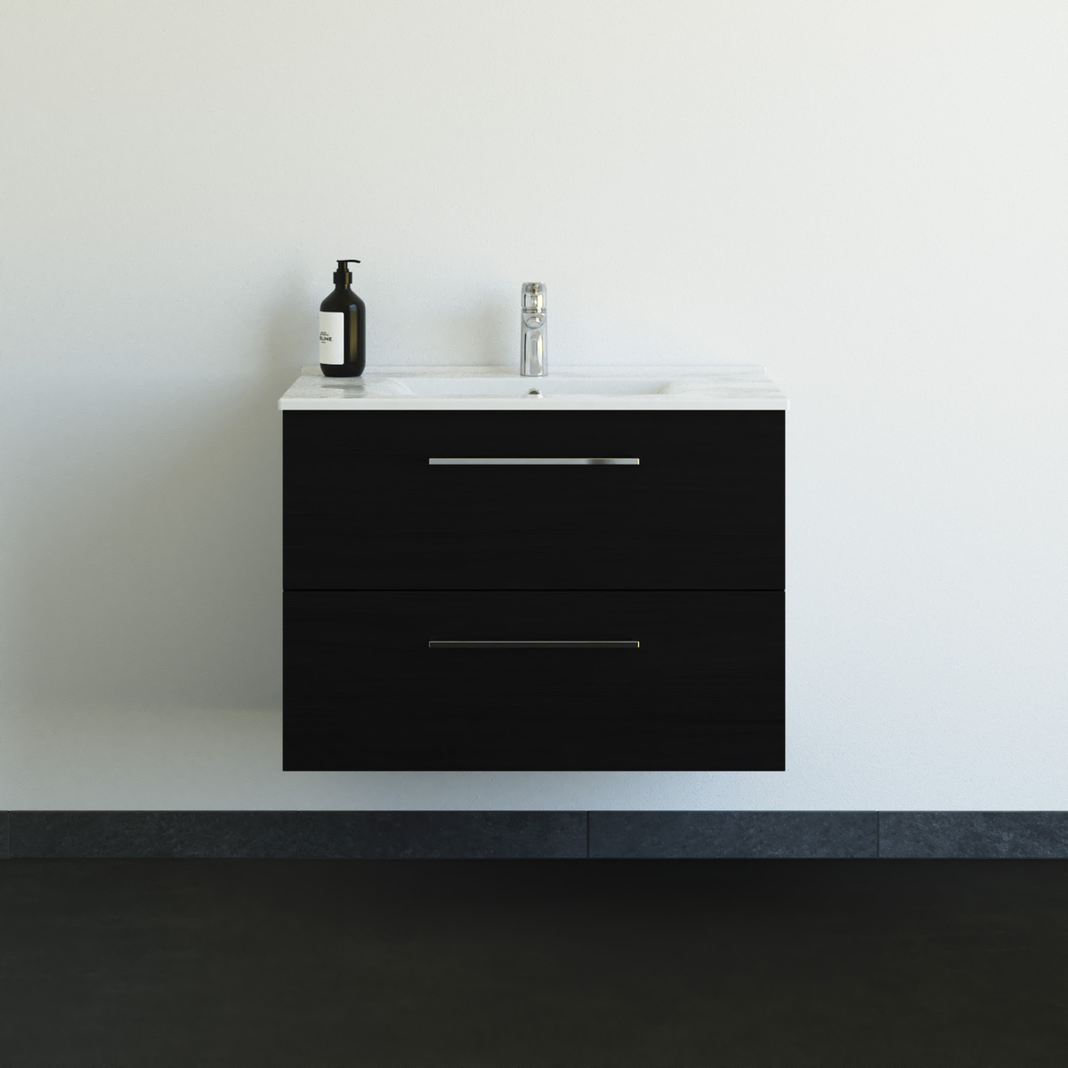 Dansani Mido+ møbelsæt 81 cm, sort struktur med Amber vask