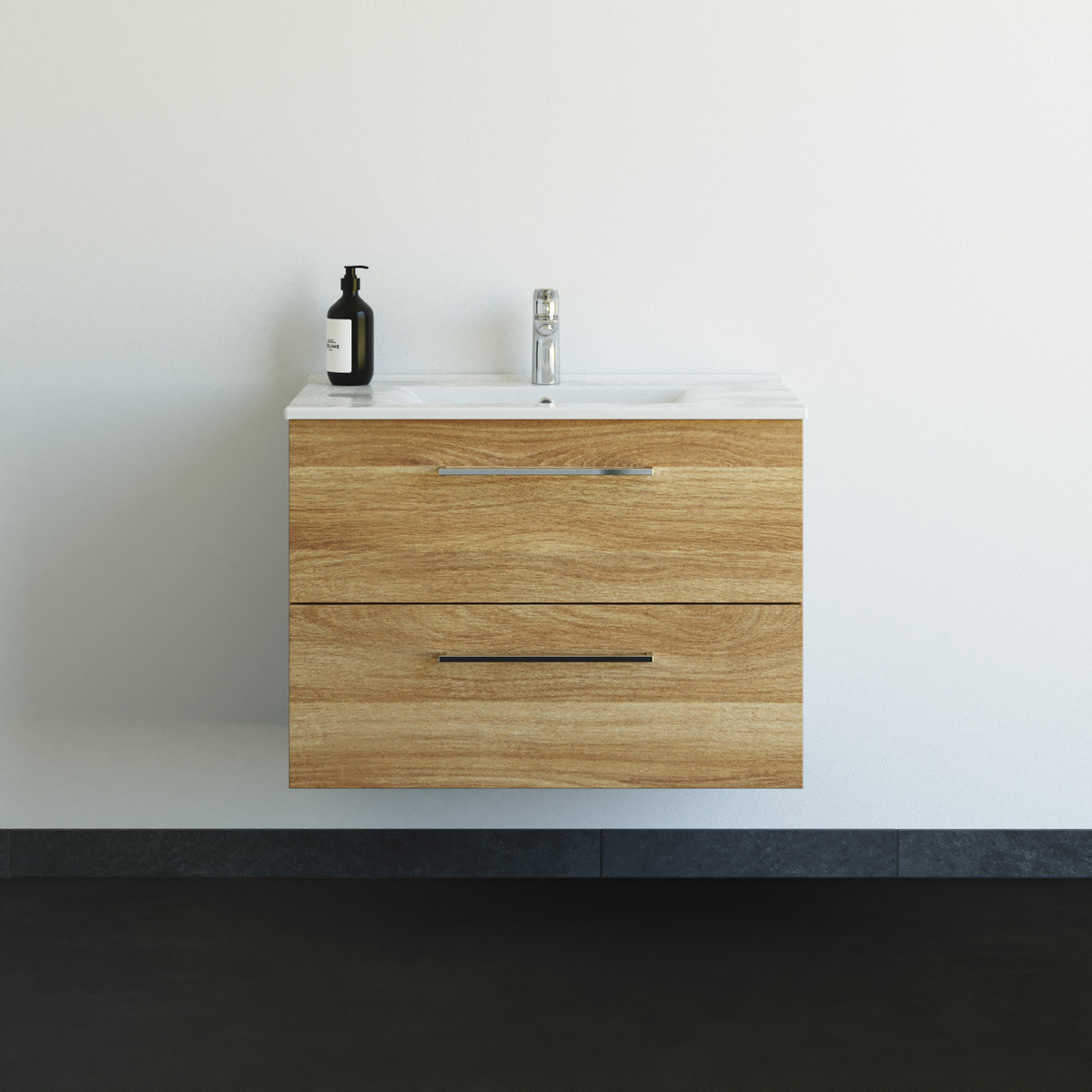 Dansani Mido+ møbelsæt 81 cm, varm eg med Amber vask