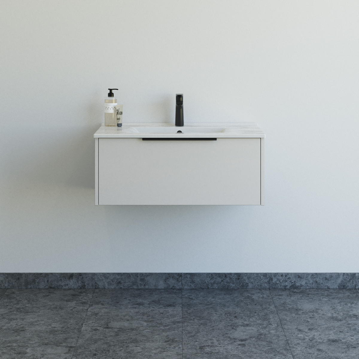 Dansani Mido+ Classic møbelsæt 81 cm, sand mat med Amber vask
