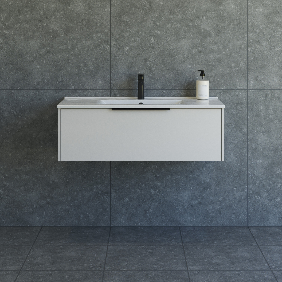 Dansani Mido+ Classic møbelsæt 101 cm, sand mat med Amber vask