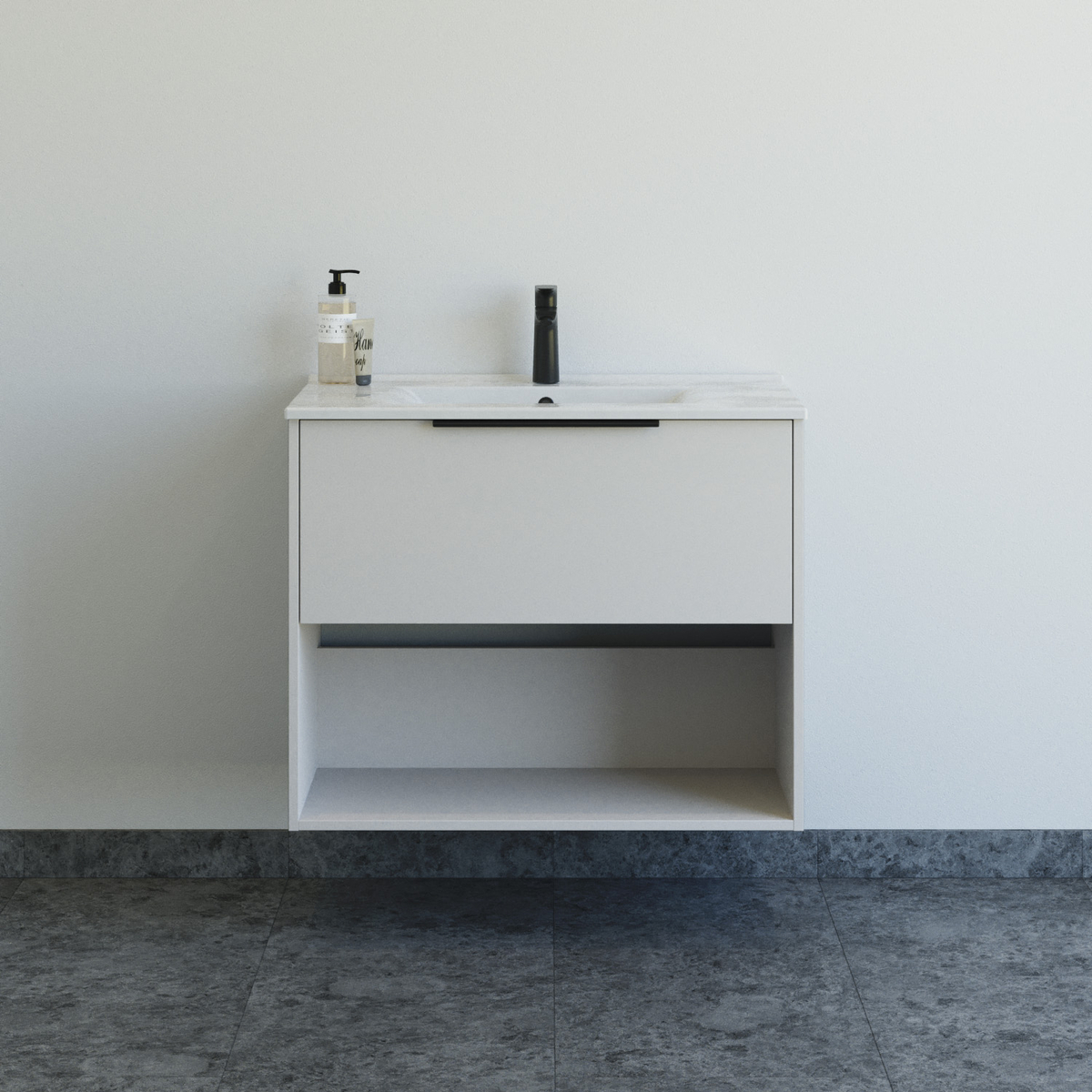 Dansani Mido+ Classic møbelsæt 81 cm, sand mat m/ Amber vask