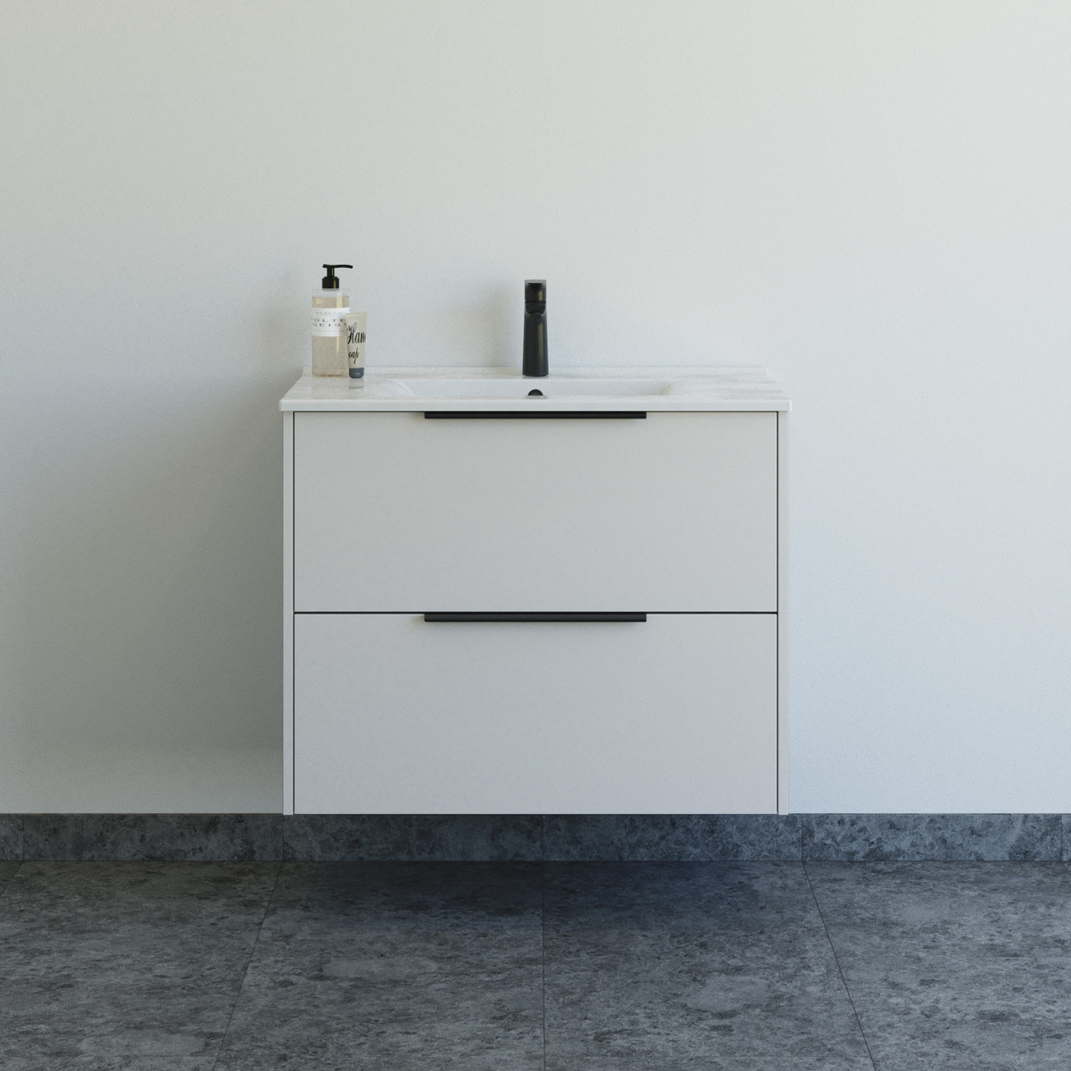 Dansani Mido+ Classic møbelsæt 81 cm, sand mat m/ Amber vask