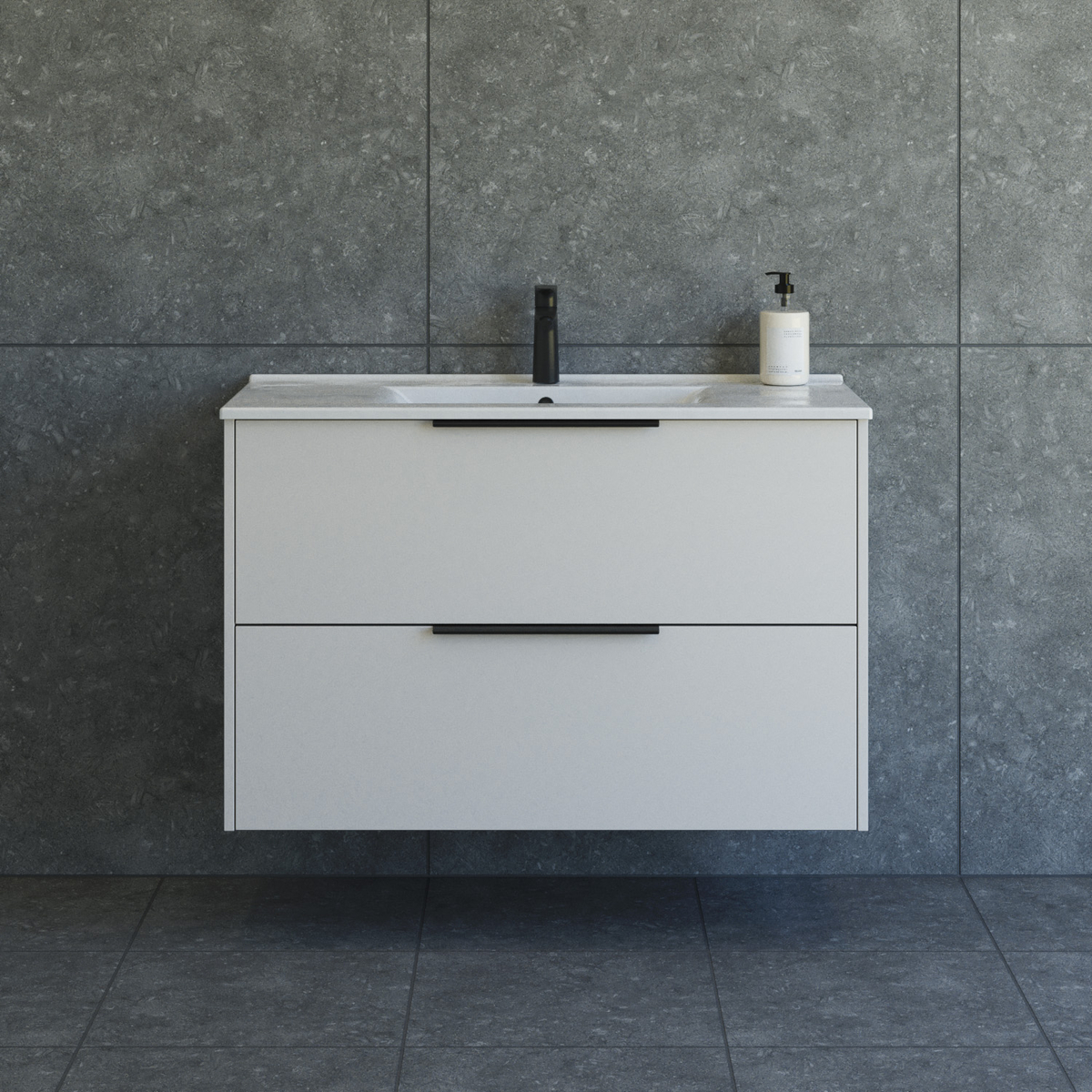 Dansani Mido+ Classic møbelsæt 101 cm, sand mat m/ Amber vask